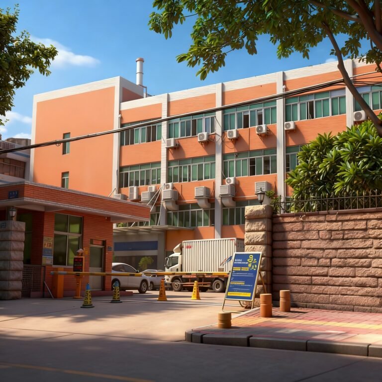 jimeng 2025 11 29 8550 给我一张zubo玩具的工厂图，请参考这张实际工厂外观图，美化的更高大上一点，但整... 副本